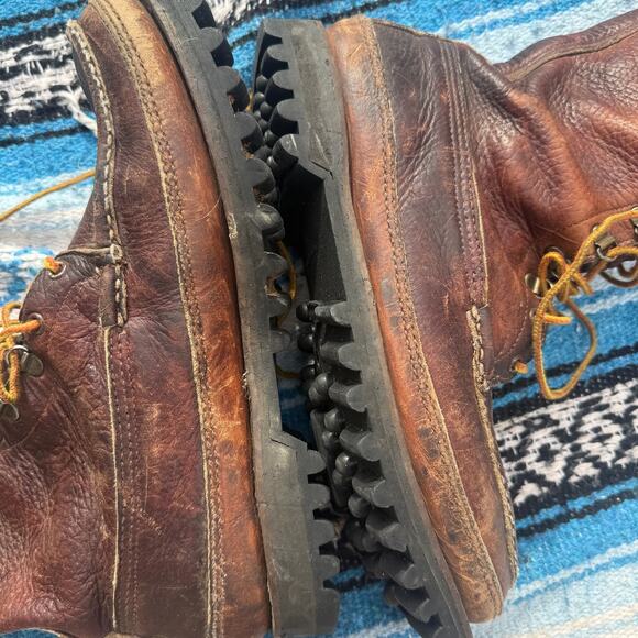 Men’s Vintage W.C Russell Moccasin Sheep Hunter Leather Quilted Lined Boots 10.5 main image 6